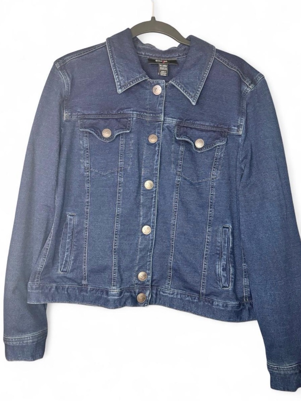 Style & Co. Dark Blue Denim Jacket with Button Front